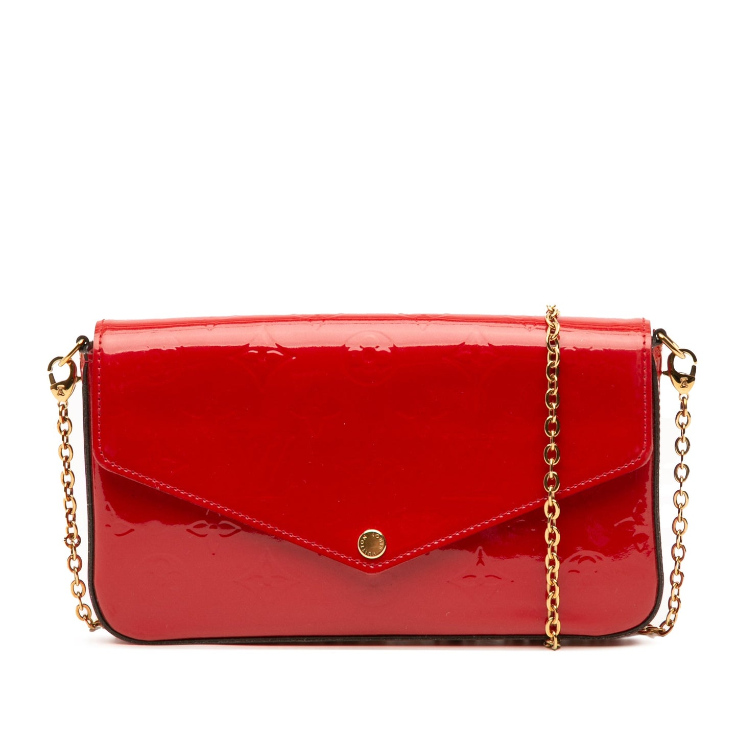 Red Louis Vuitton Monogram Vernis Pochette Felicie Crossbody Bag