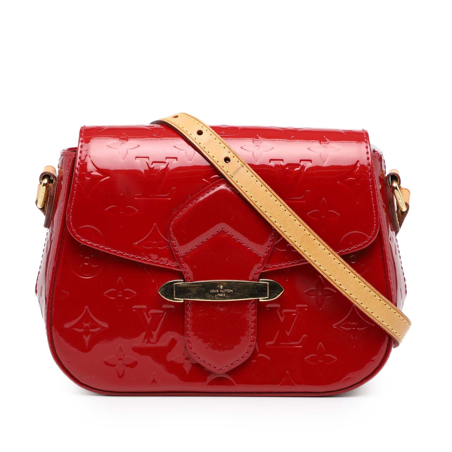 Red Louis Vuitton Monogram Vernis Bellflower PM Crossbody Bag