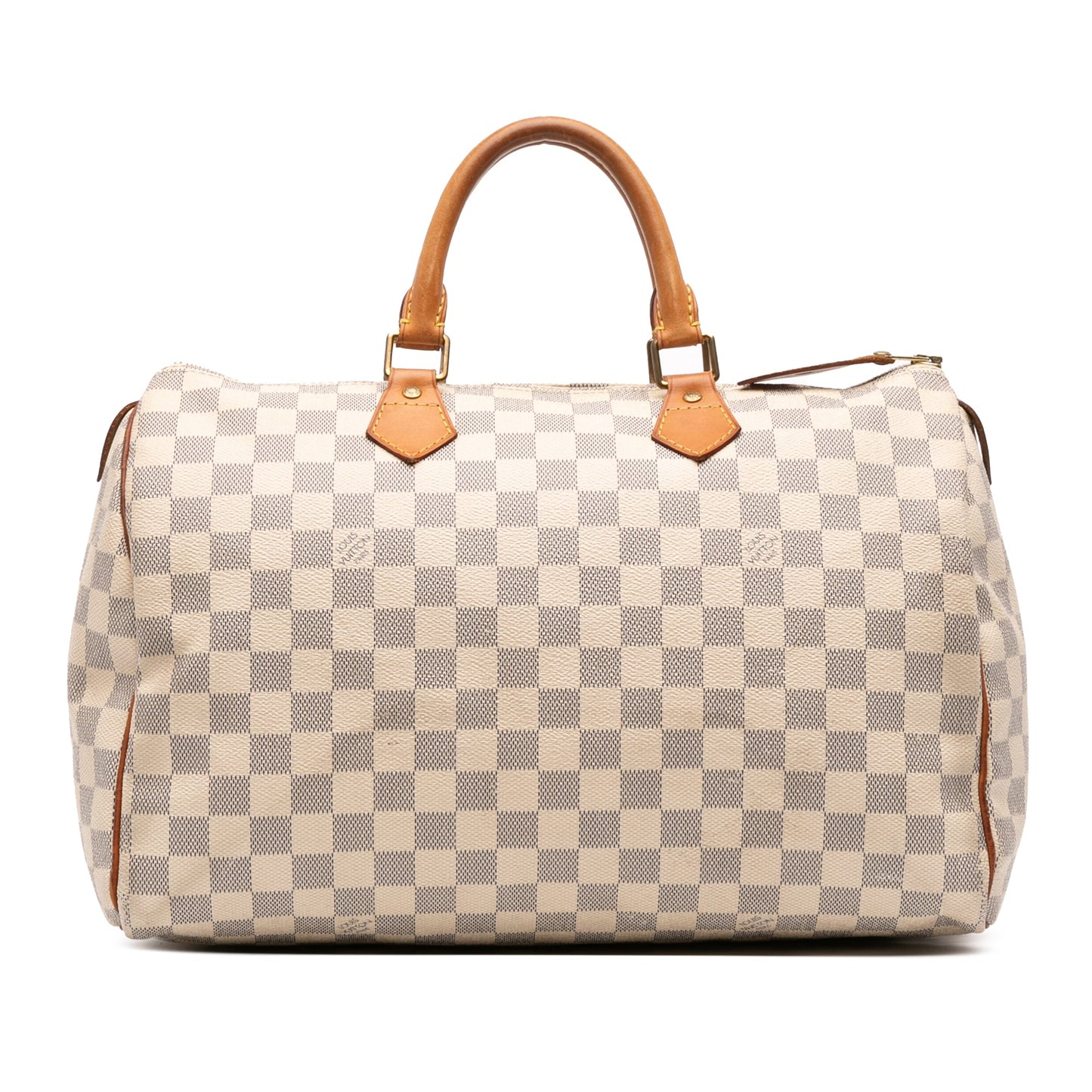 White Louis Vuitton Damier Azur Speedy 35 Boston Bag