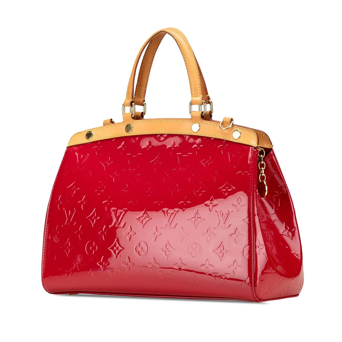 Red Louis Vuitton Monogram Vernis Brea MM Satchel