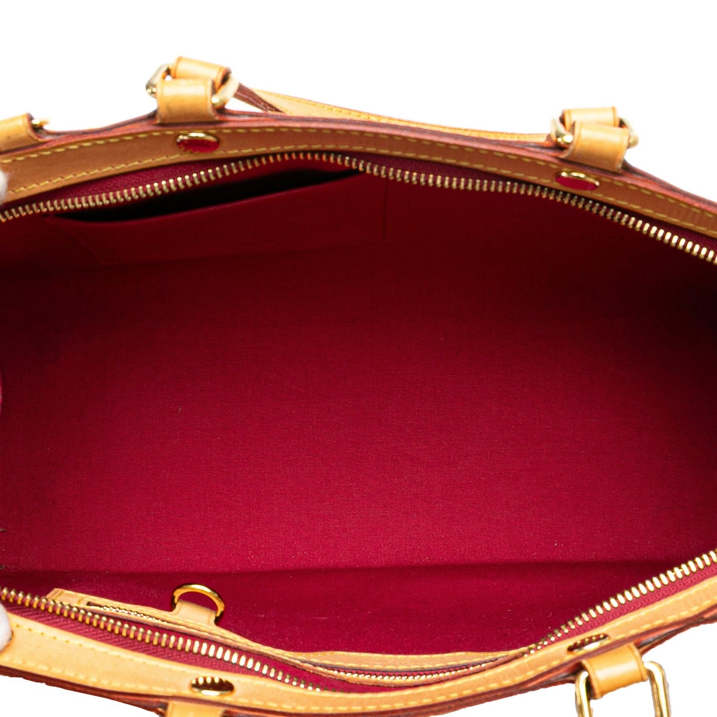 Red Louis Vuitton Monogram Vernis Brea MM Satchel