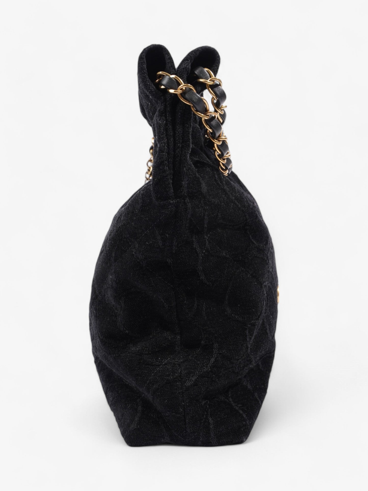 Chanel 22 Chain Black Denim Medium