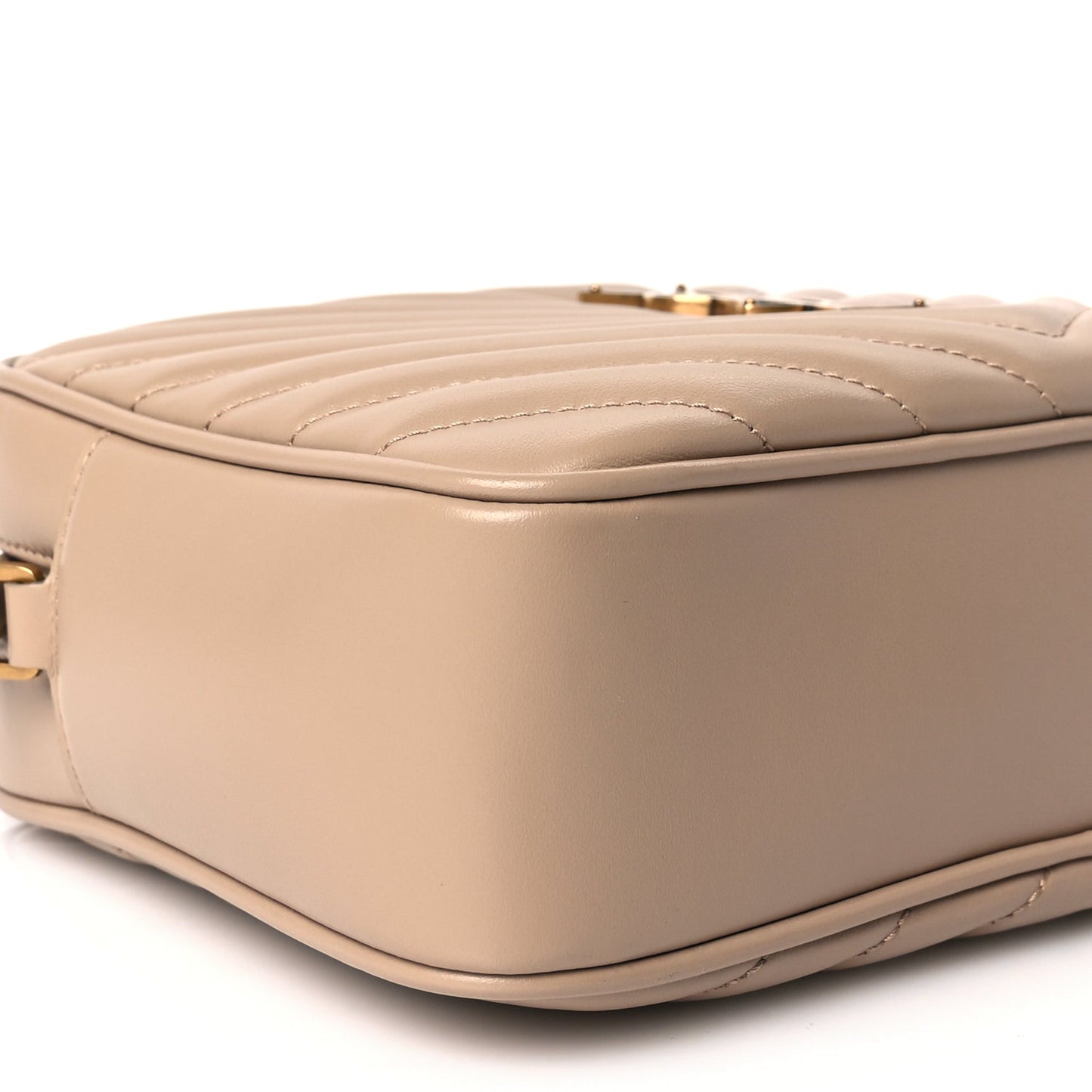 Saint Laurent Calfskin Matelasse Monogram Lou Camera Bag Dark Beige