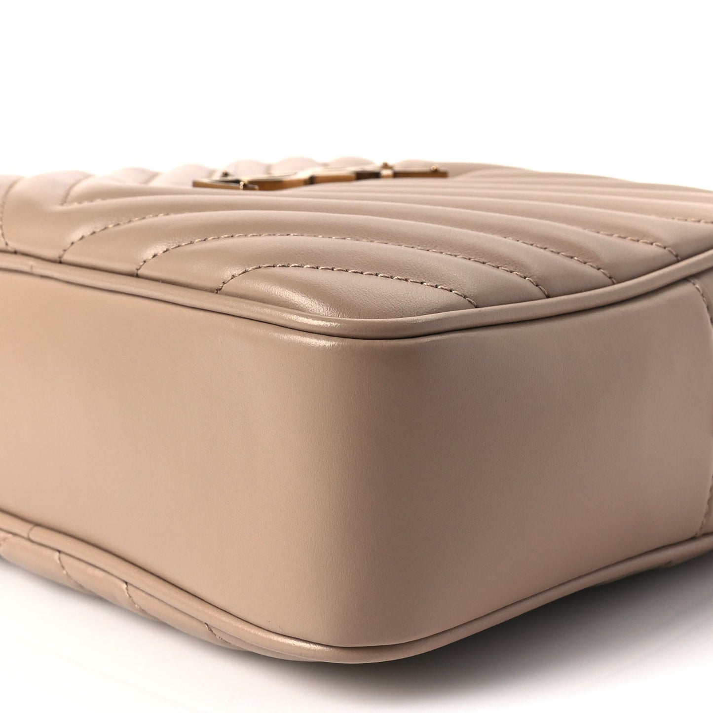 Saint Laurent Calfskin Matelasse Monogram Lou Camera Bag Dark Beige