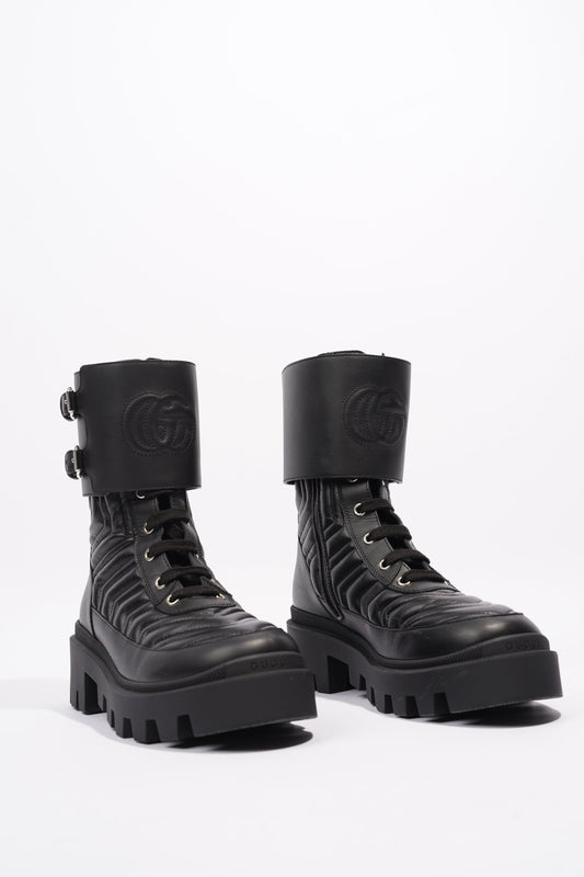 Gucci Nappa Matelasse Frances Black Leather EU 37 UK 4