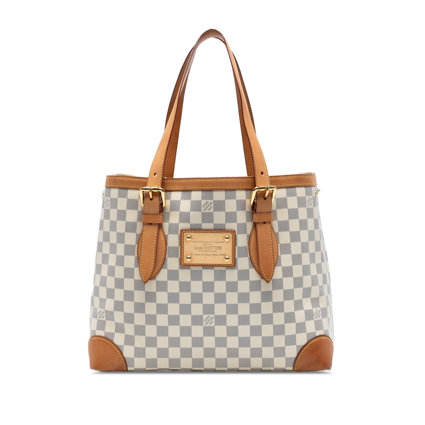 White Louis Vuitton Damier Azur Hampstead MM Tote Bag