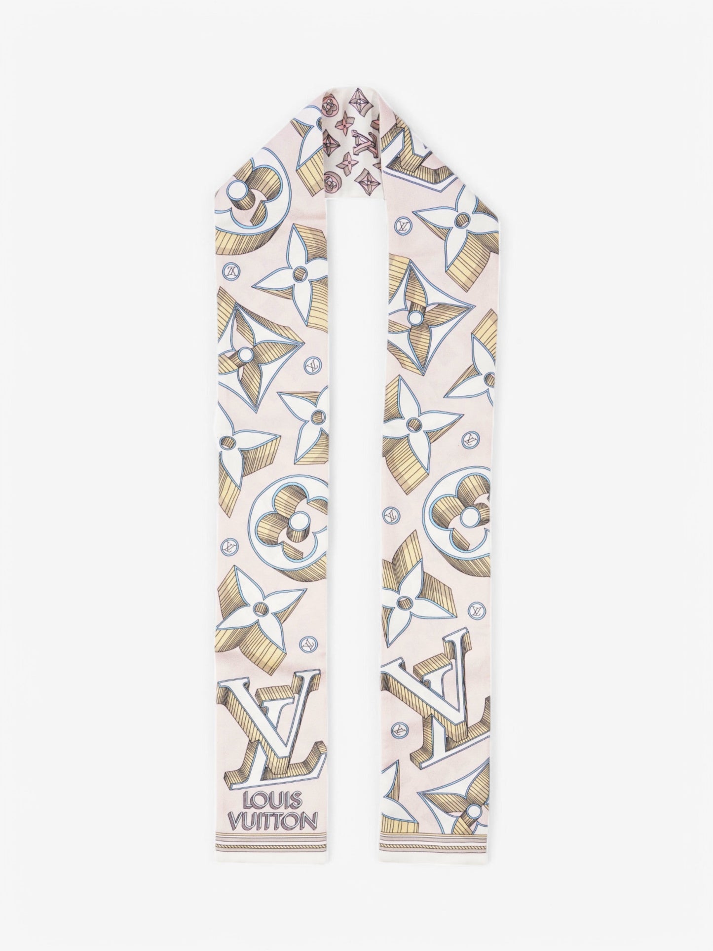 Louis Vuitton Bandeau White  / Brown / Pink Silk