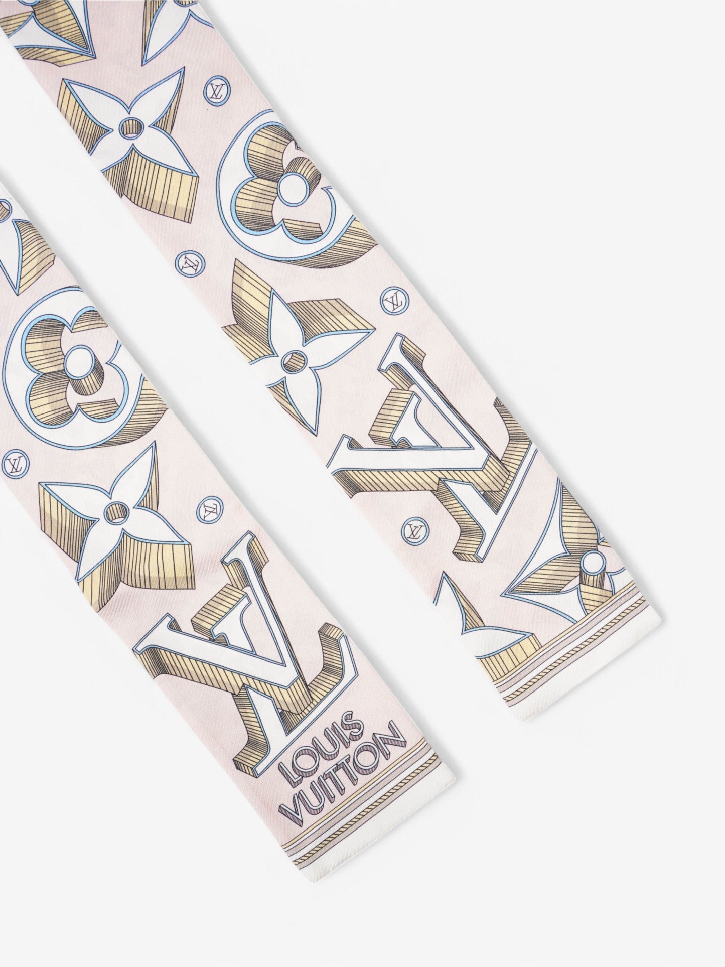 Louis Vuitton Bandeau White  / Brown / Pink Silk