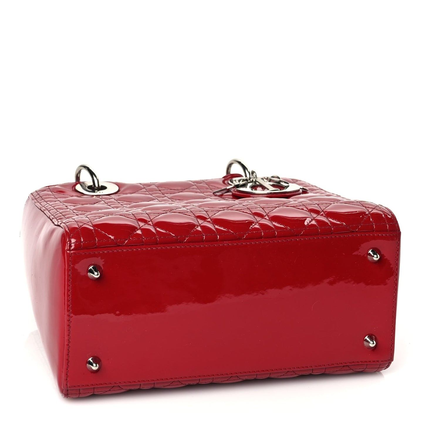Christian Dior Patent Cannage Medium Lady Dior Red