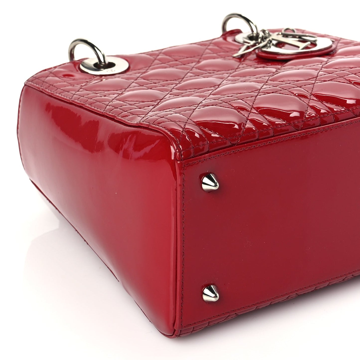 Christian Dior Patent Cannage Medium Lady Dior Red