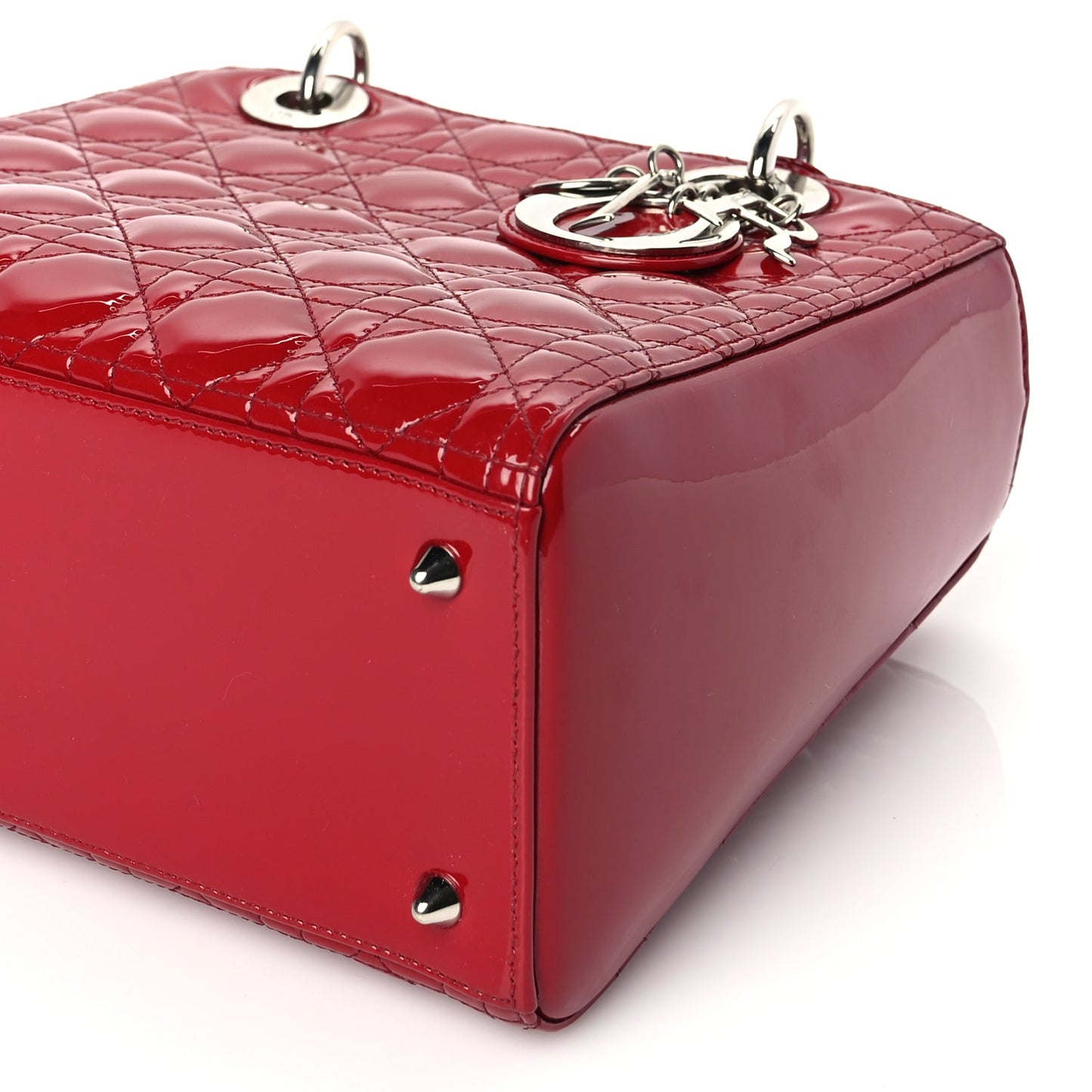 Christian Dior Patent Cannage Medium Lady Dior Red