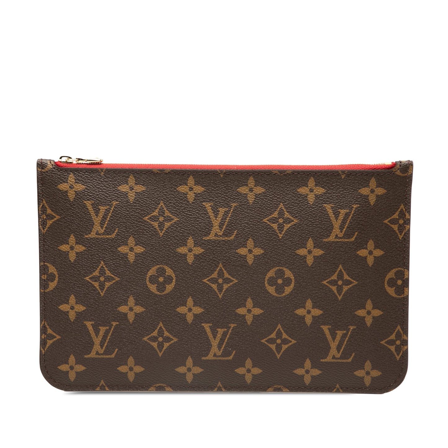 Brown Louis Vuitton Monogram Neverfull Pouch