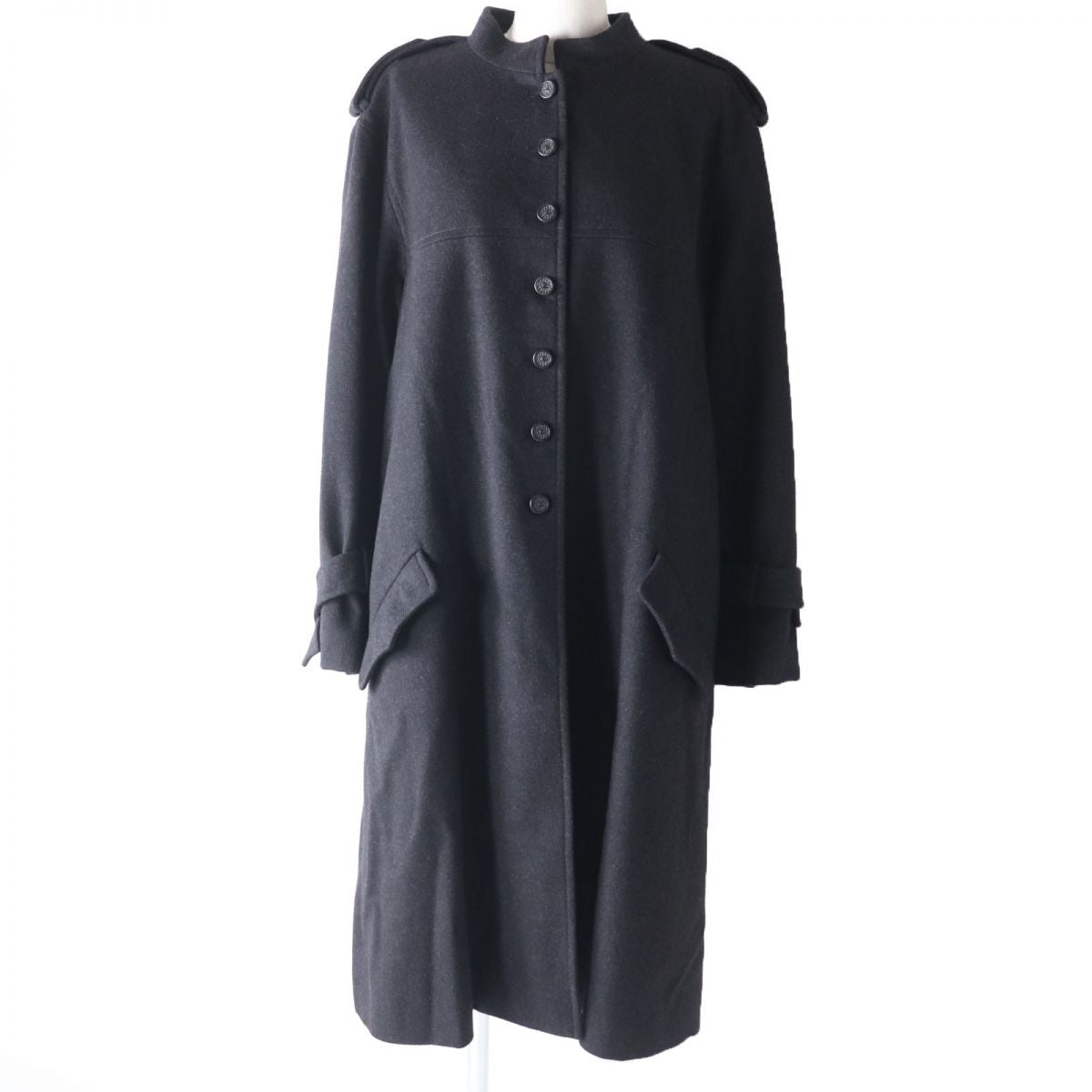 Chanel Wool Cashmere Coat, Coco Mark, Size 42 Classic Flap Tote