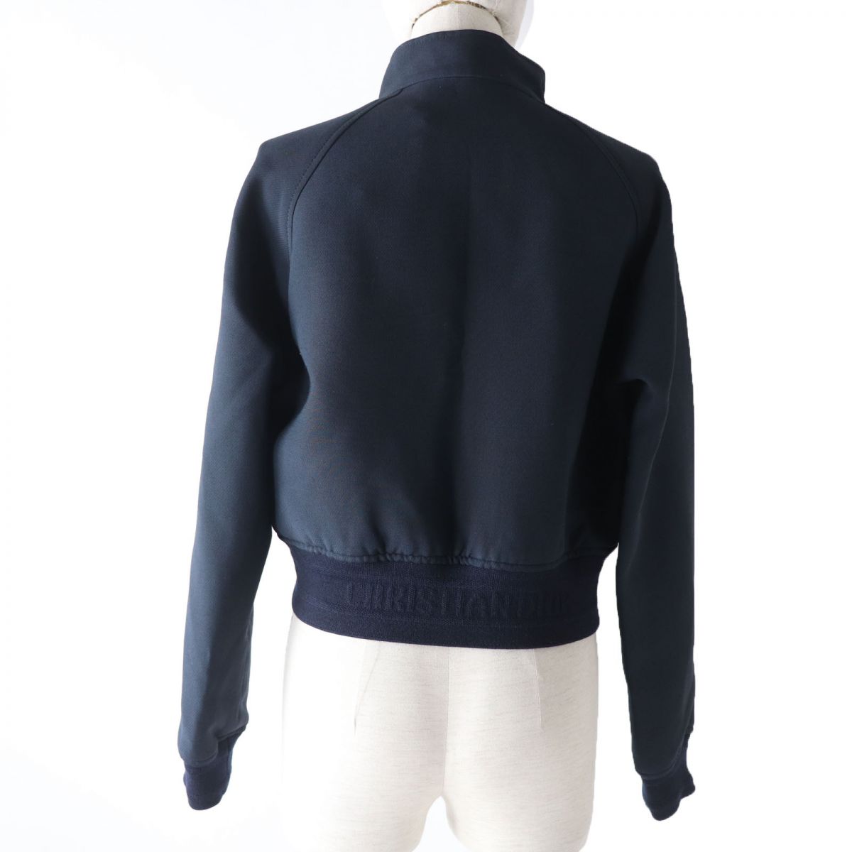 Christian Dior Blouson Outer: 77% wool, Outer: 23% silk, Lining: 100% silk, Part: 44% wool, Part: 44% acrylic, : 10% nylon, : 2% polyurethane Dark navy Women 42