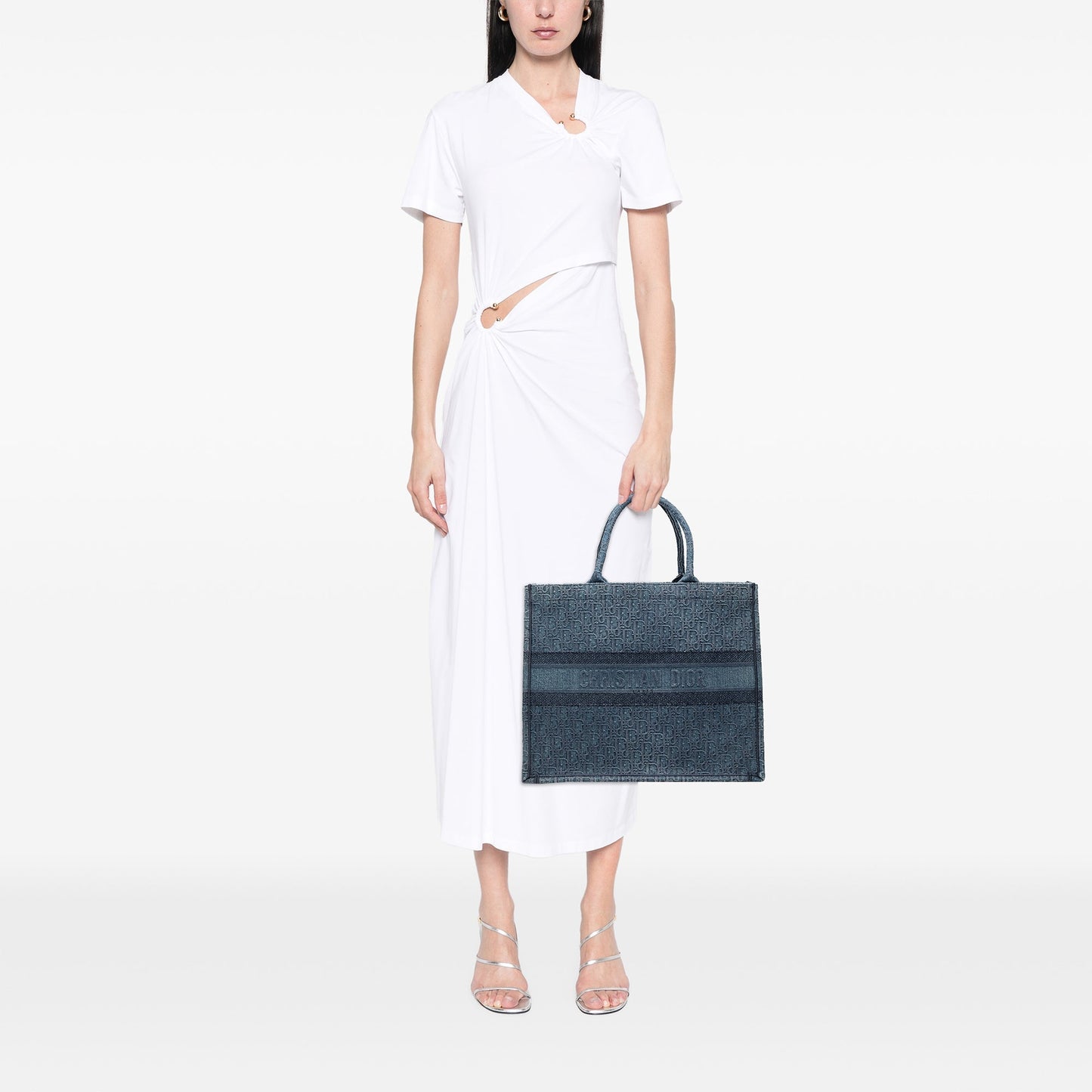 Blue Dior Large Oblique Denim Book Tote