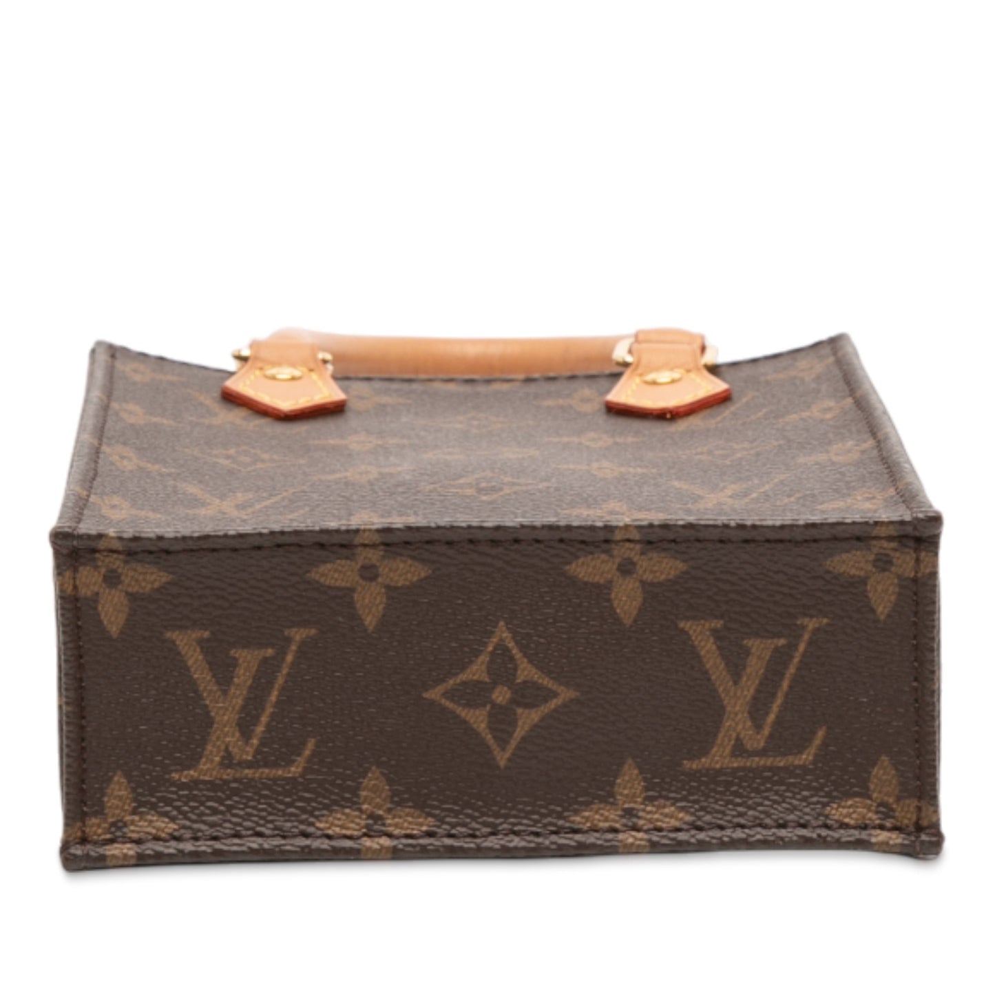 Brown Louis Vuitton Monogram Petit Sac Plat Satchel
