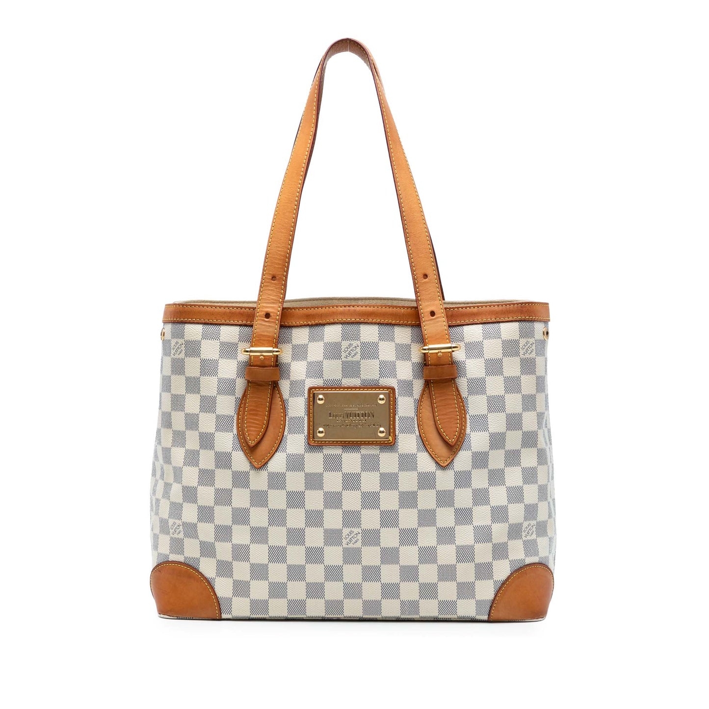 White Louis Vuitton Damier Azur Hampstead MM Tote Bag