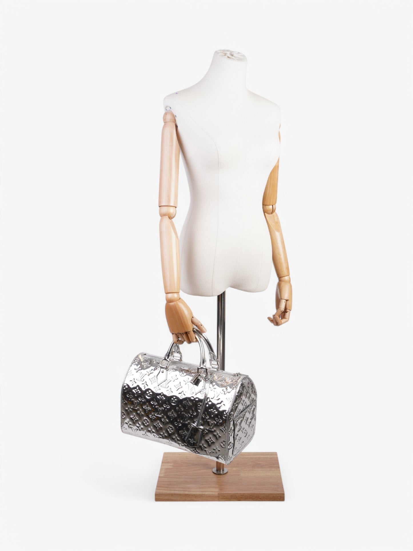 Louis Vuitton Miroir Speedy Silver Vinyl 35