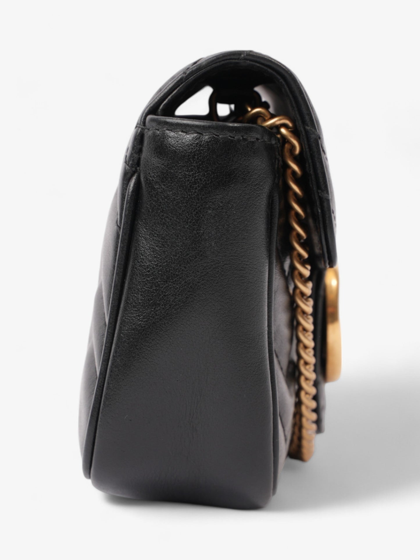 Gucci GG Marmont Black Matelasse Leather Super Mini