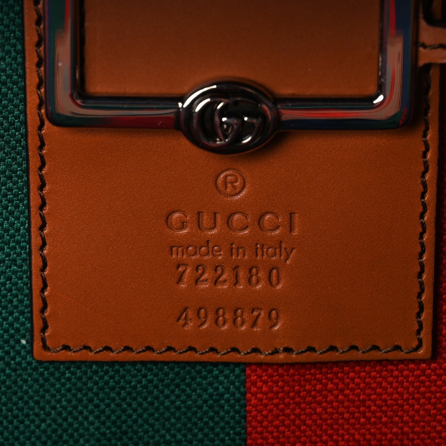 Gucci X DANS LE VERT GG Supreme Monogram Cuoio Web Mini Retro Interlocking G Beauty Case Beige Rosso Ebony Harness Brown