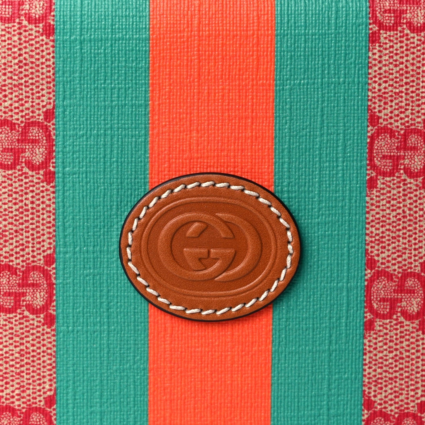 Gucci X DANS LE VERT GG Supreme Monogram Cuoio Web Mini Retro Interlocking G Beauty Case Beige Rosso Ebony Harness Brown