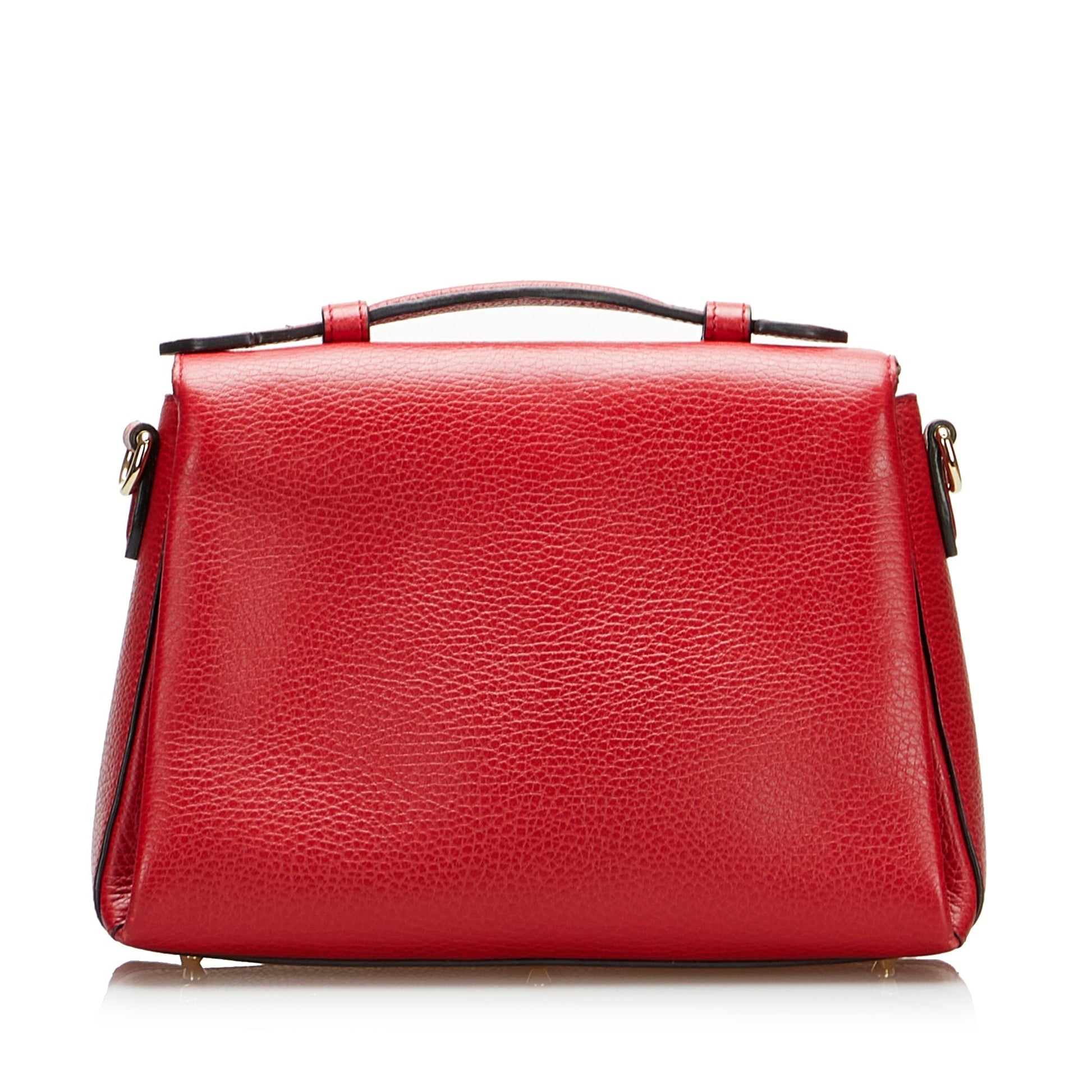 Gucci Interlocking G Red Leather Calfskin Handbag