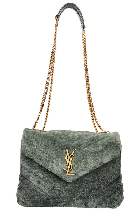 SAINT LAURENT LouLou Bag Small Suede Green