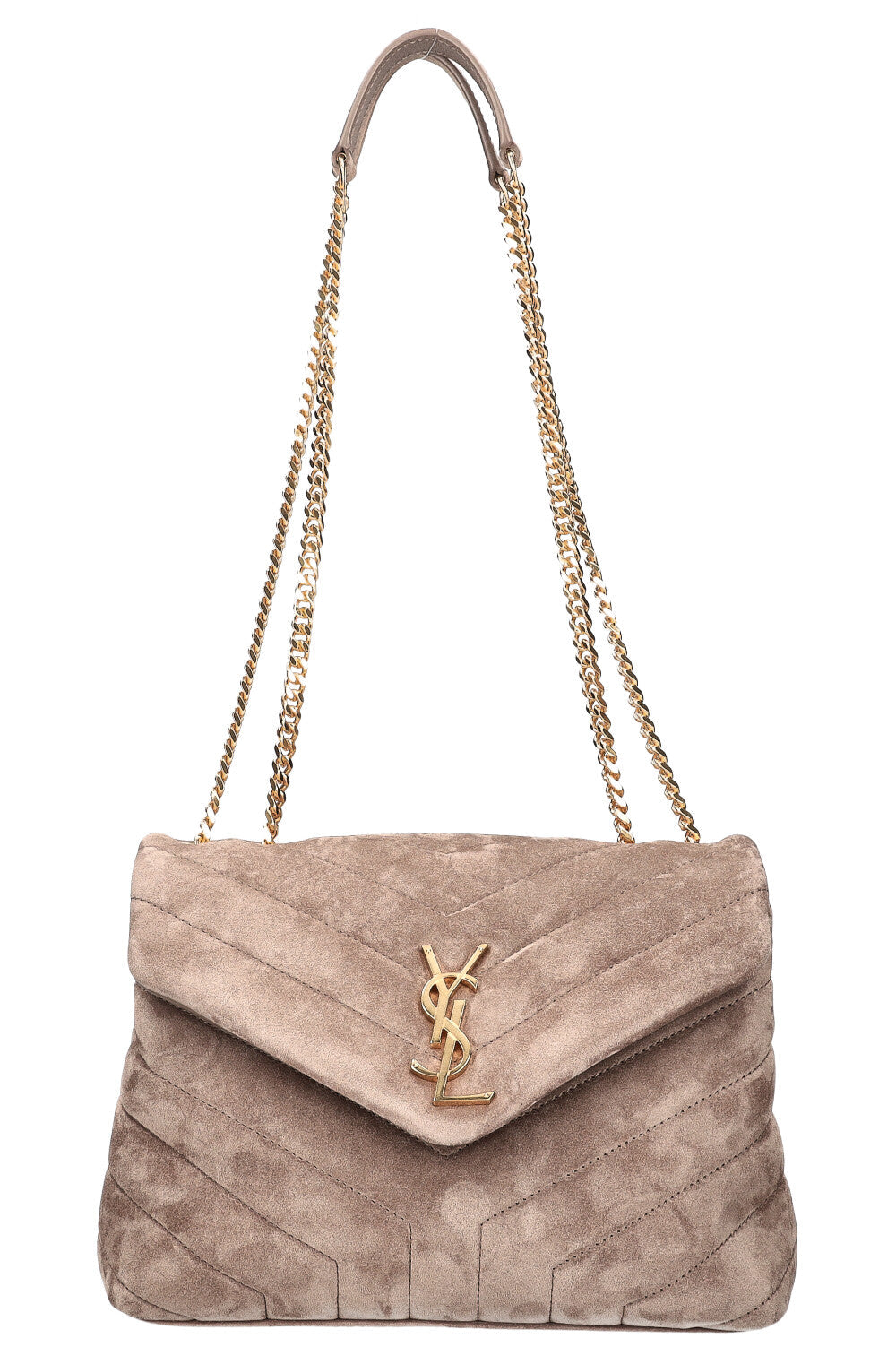 SAINT LAURENT Loulou Bag Small  Suede Beige