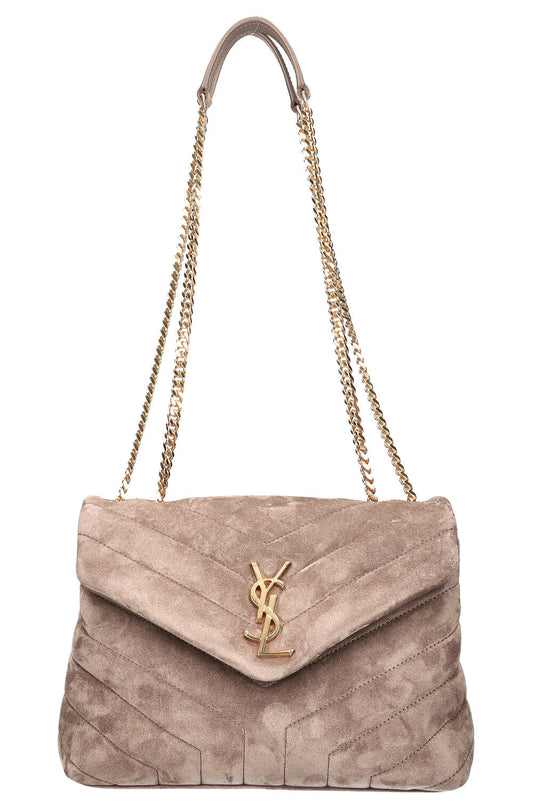 SAINT LAURENT Loulou Bag Small  Suede Beige