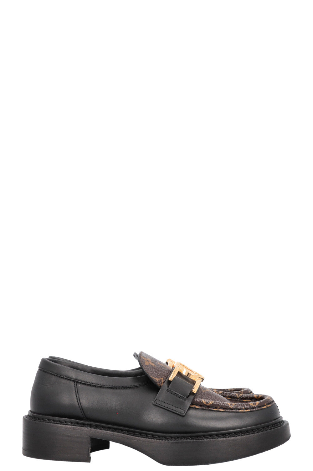 LOUIS VUITTON Academy Flats Leather MNG Black