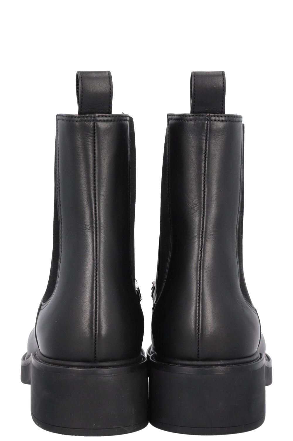 GUCCI Horsebit Chain Chelsea Boots Black Leather