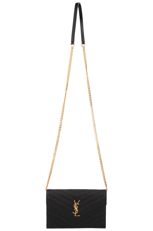 SAINT LAURENT Cassandre WOC Bag Leather Black