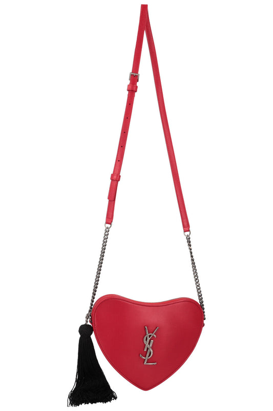 SAINT LAURENT Tassel Heart Bag Red