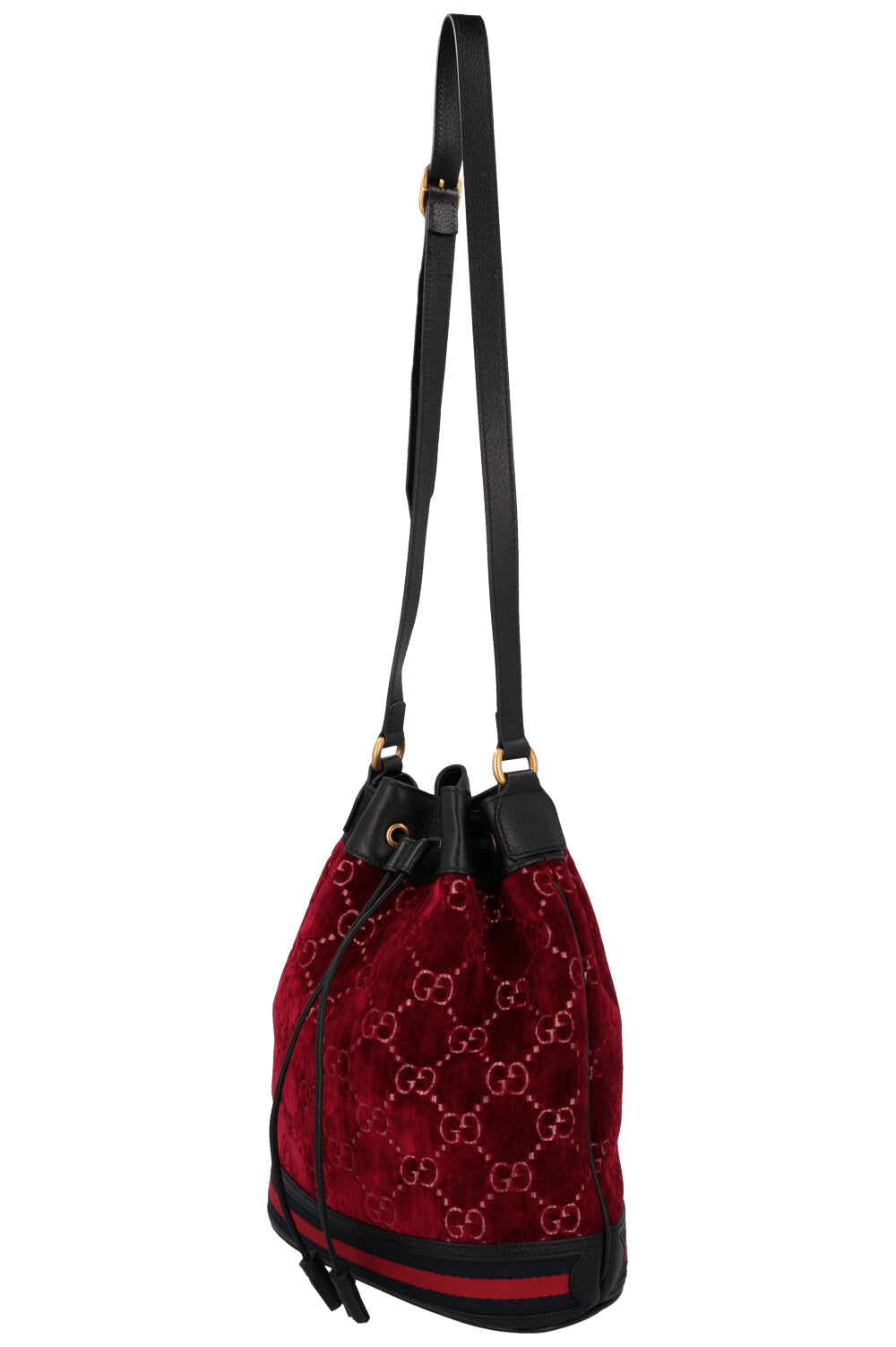 GUCCI Supreme GG Bucket Bag Velvet Red