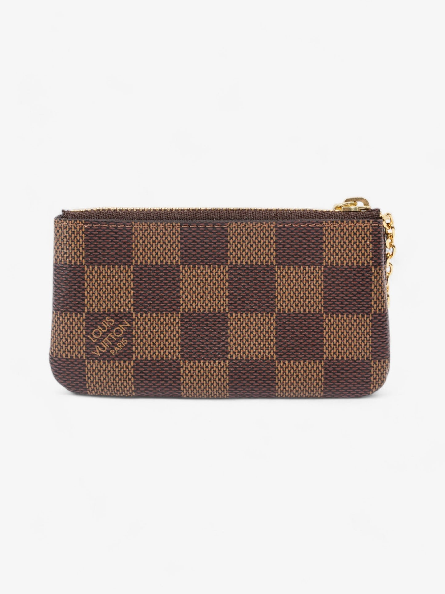 Louis Vuitton Key Pouch Damier Ebene / Gold Coated Canvas
