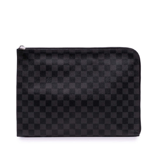 Black Louis Vuitton Damier Graphite Pochette Jour GM Clutch Bag