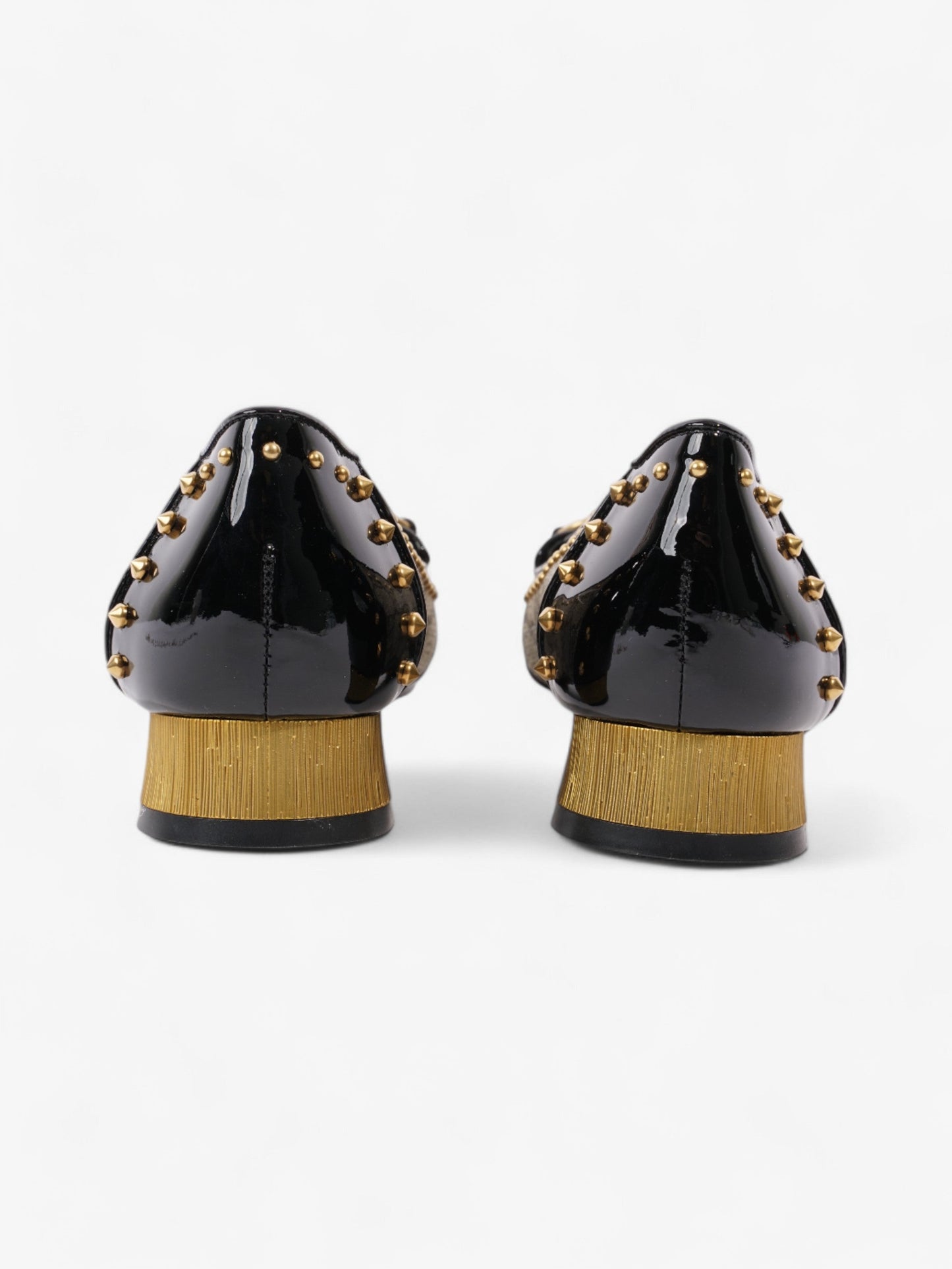 Gucci Horsebit Platform Pump 25 Beige  / Black / Gold Coated Canvas EU 37.5 UK 4.5
