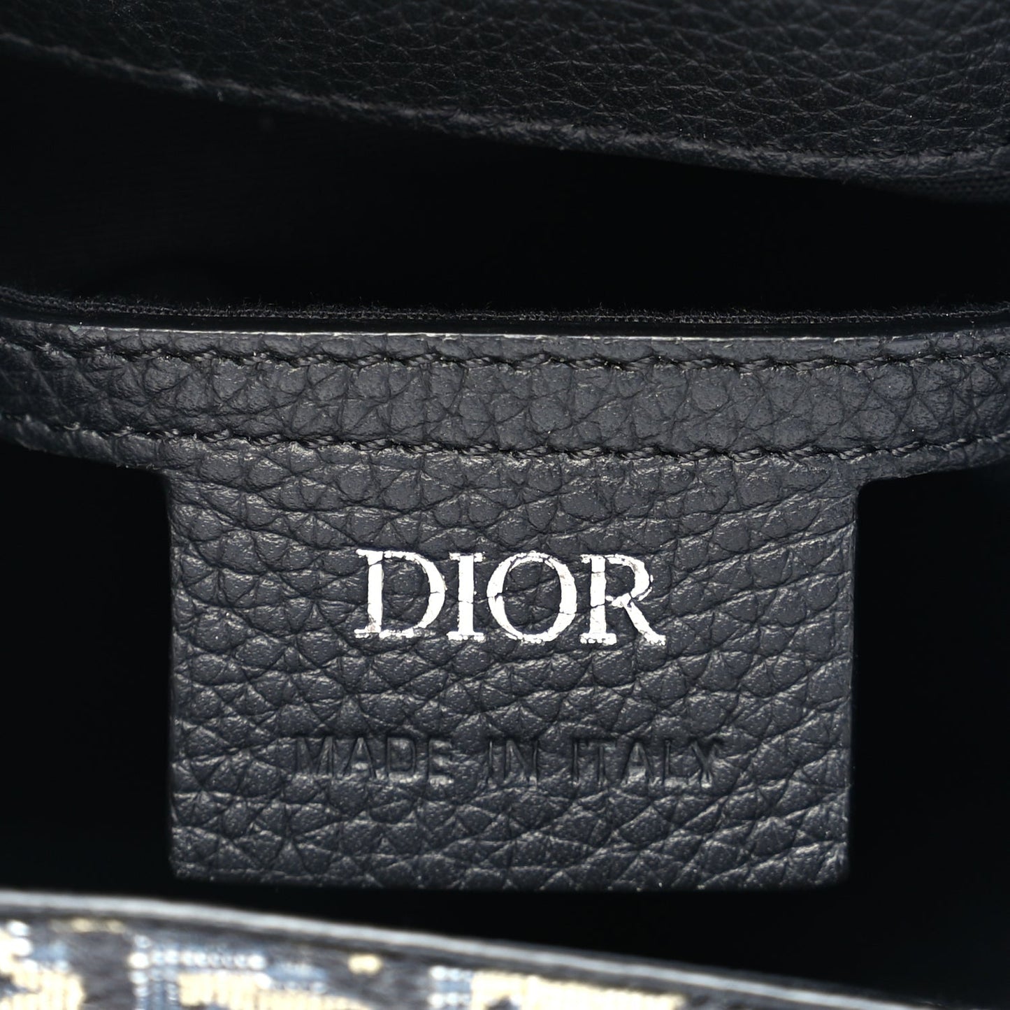 Christian Dior Grained Calfskin Oblique Mini Gallop Sling Bag Blue Black
