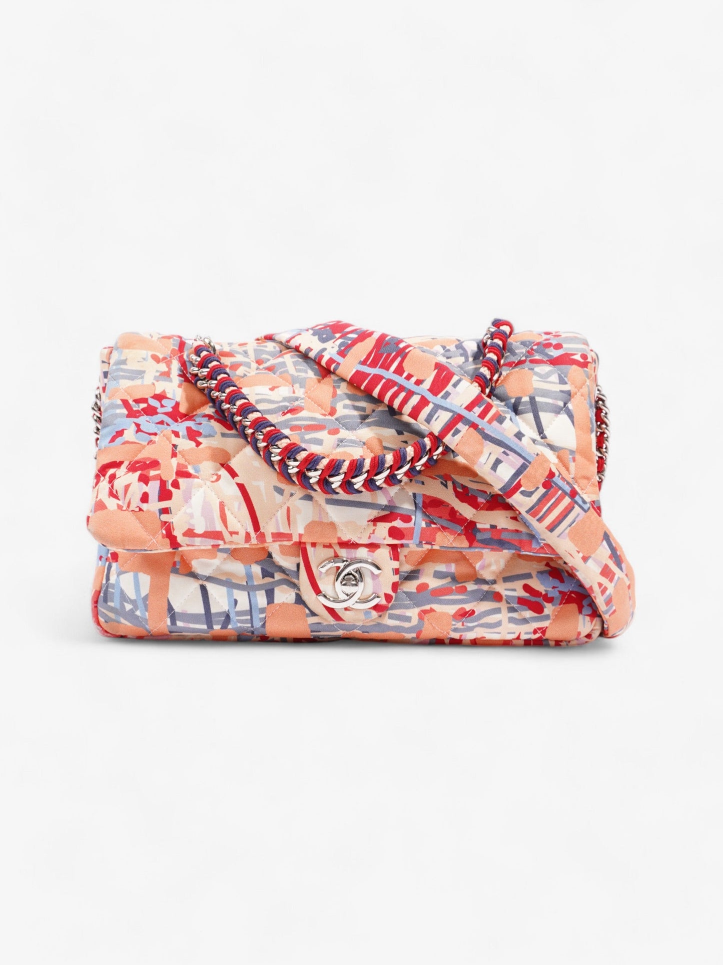 Chanel Foulard Flap Bag Multicoloured Fabric Large