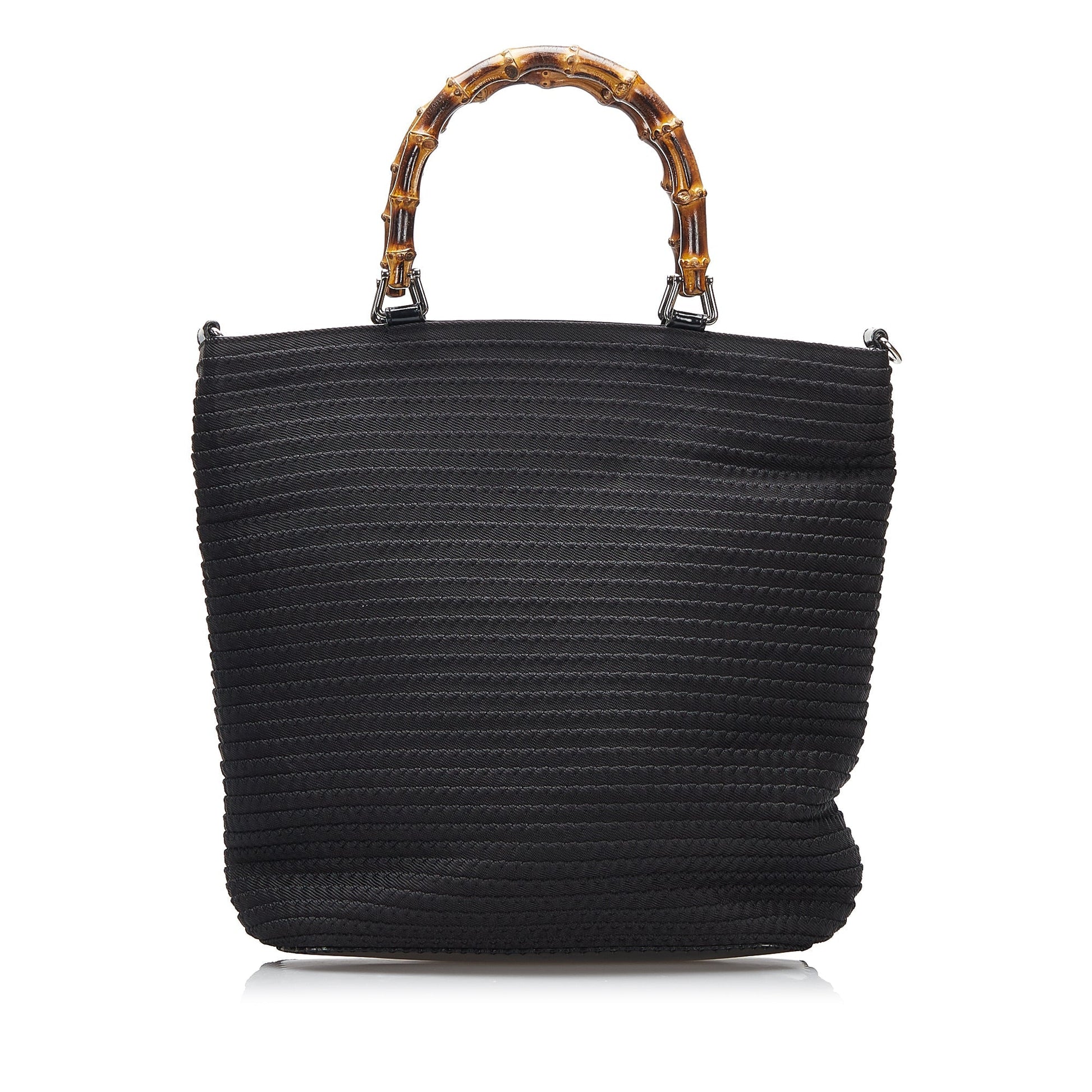 Gucci Bamboo Leather Canvas Shoulder Bag Style 7