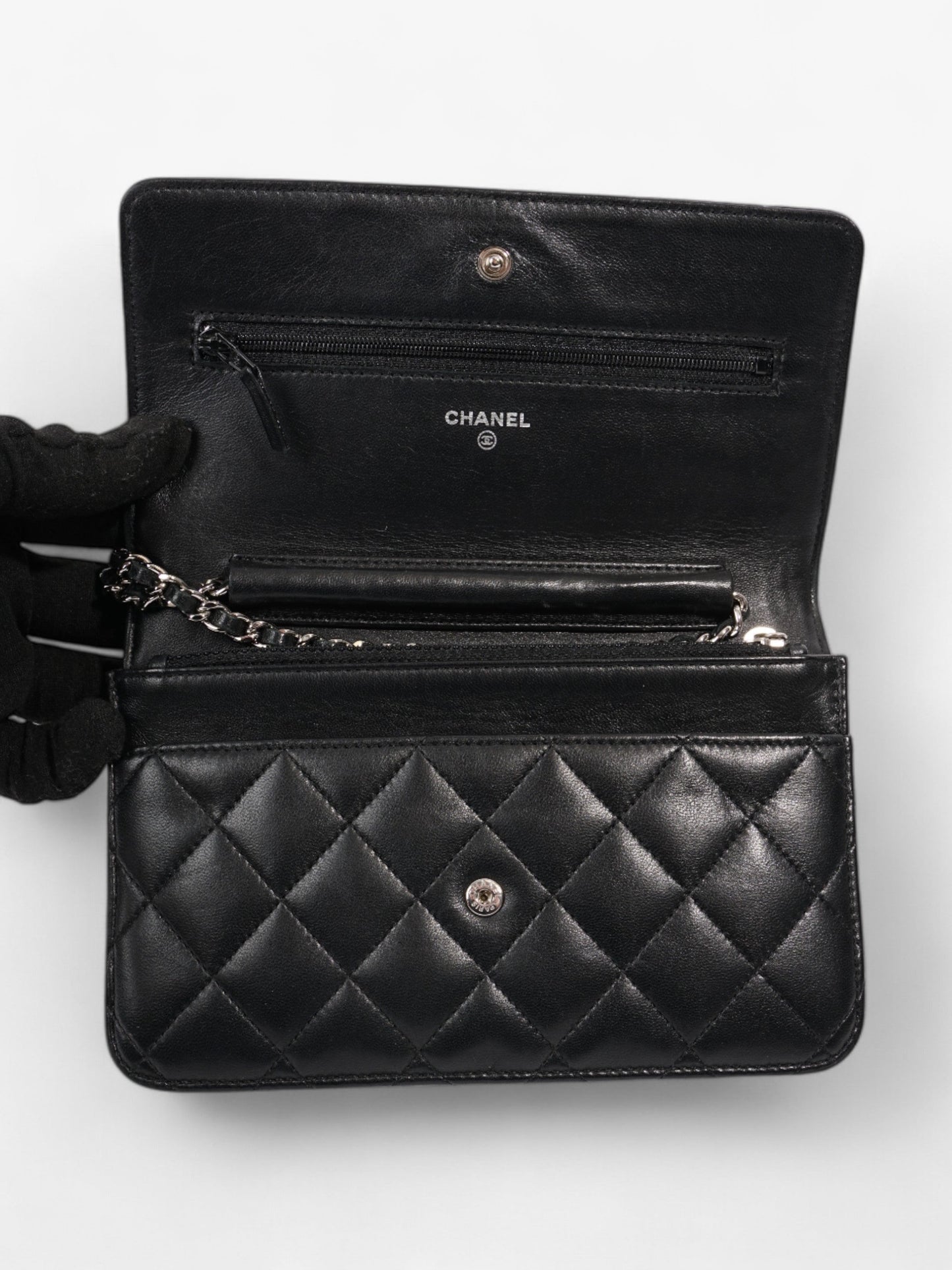 Chanel Wallet On Chain Black Lambskin Leather