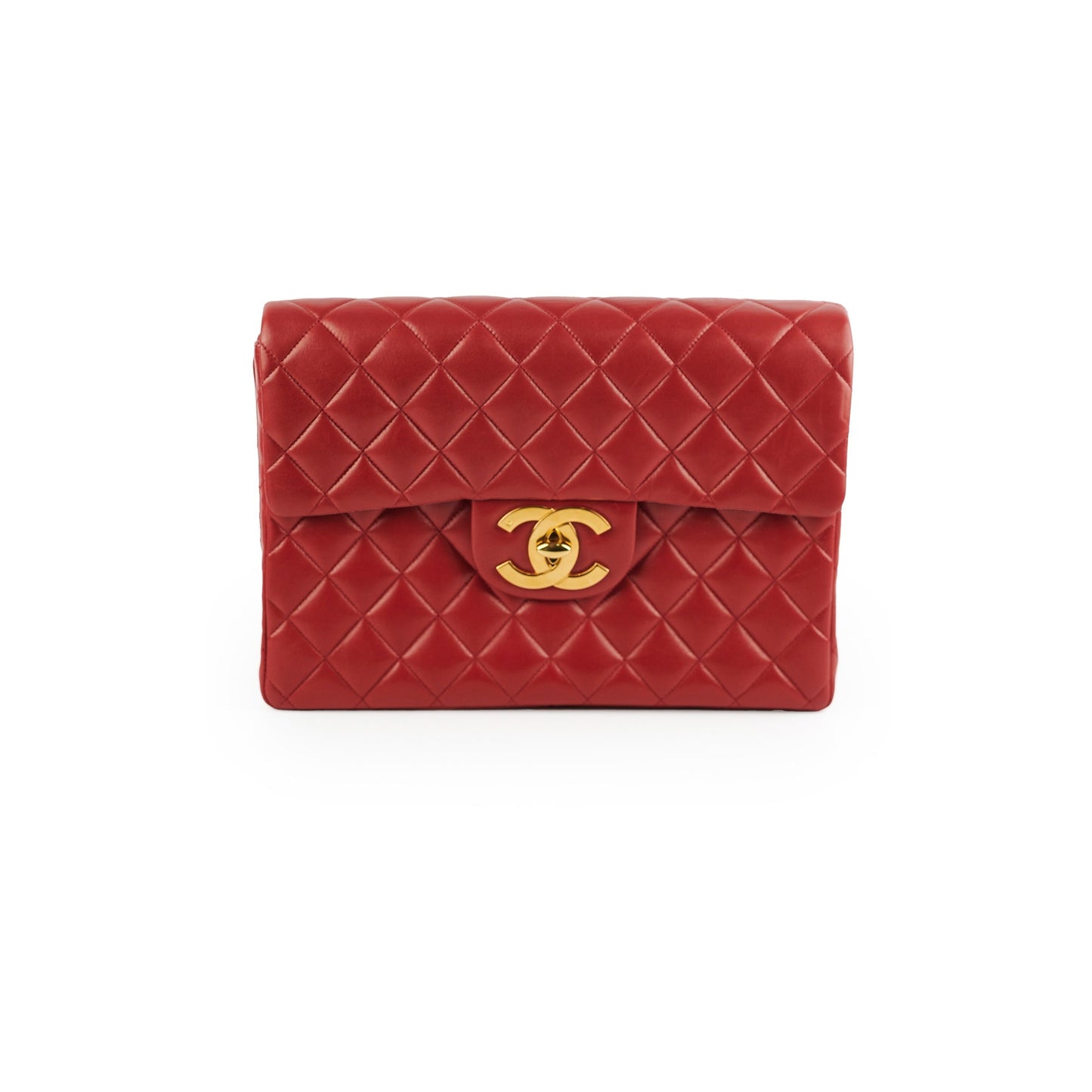 Chanel  Lambskin Backpack Red