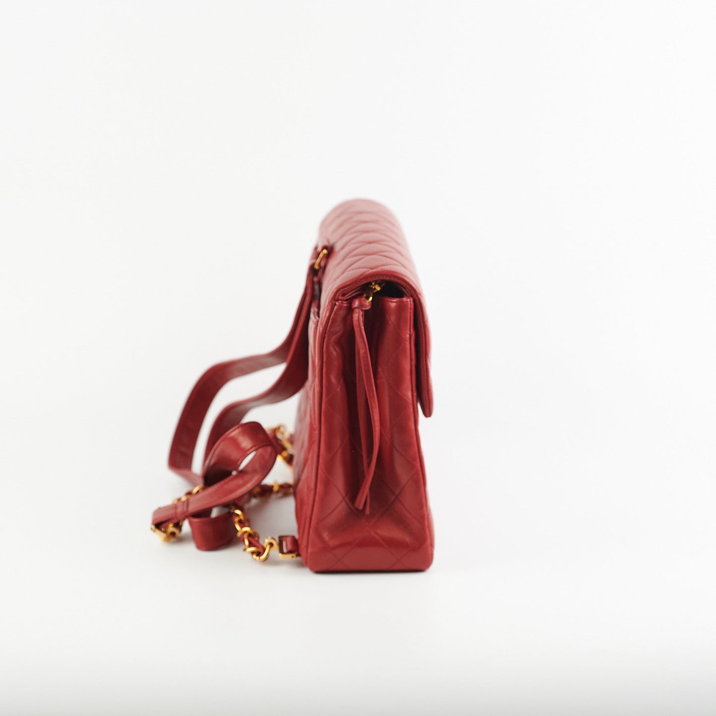 Chanel  Lambskin Backpack Red
