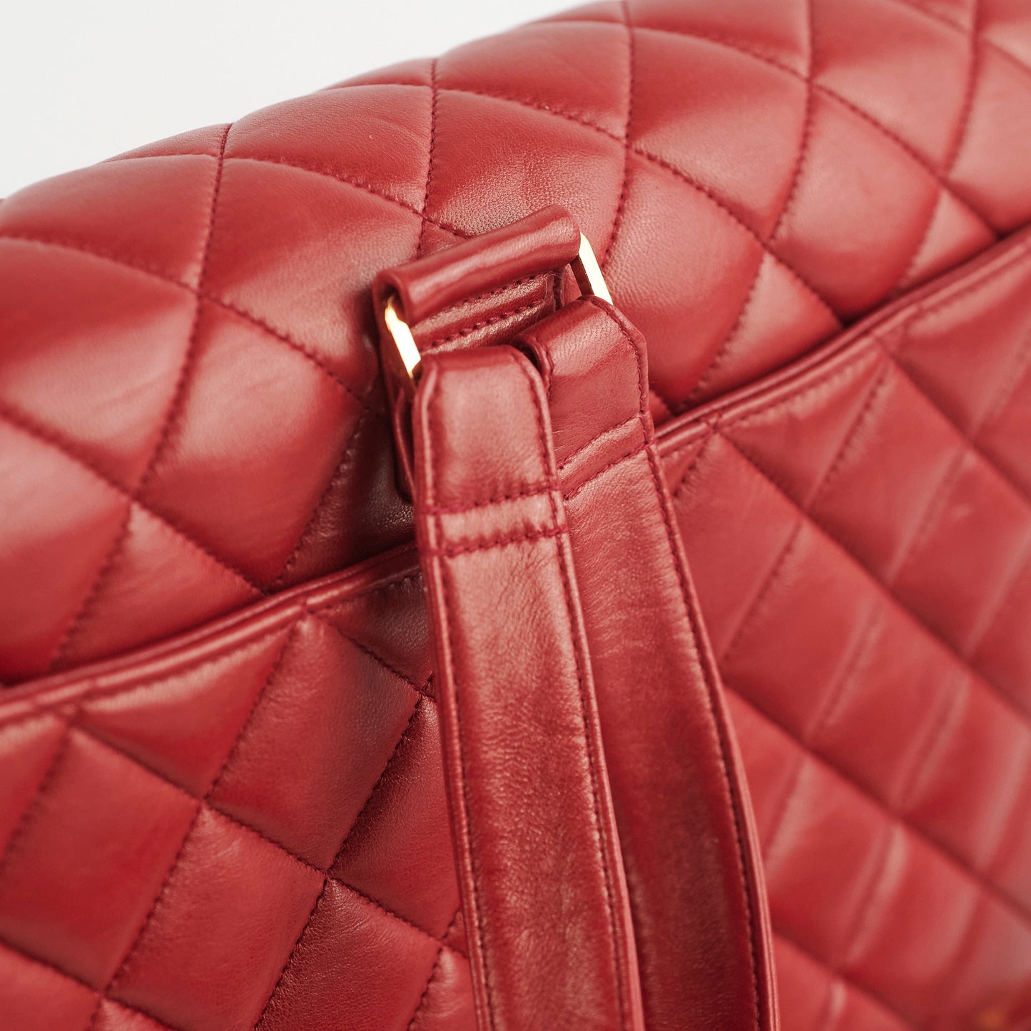 Chanel  Lambskin Backpack Red