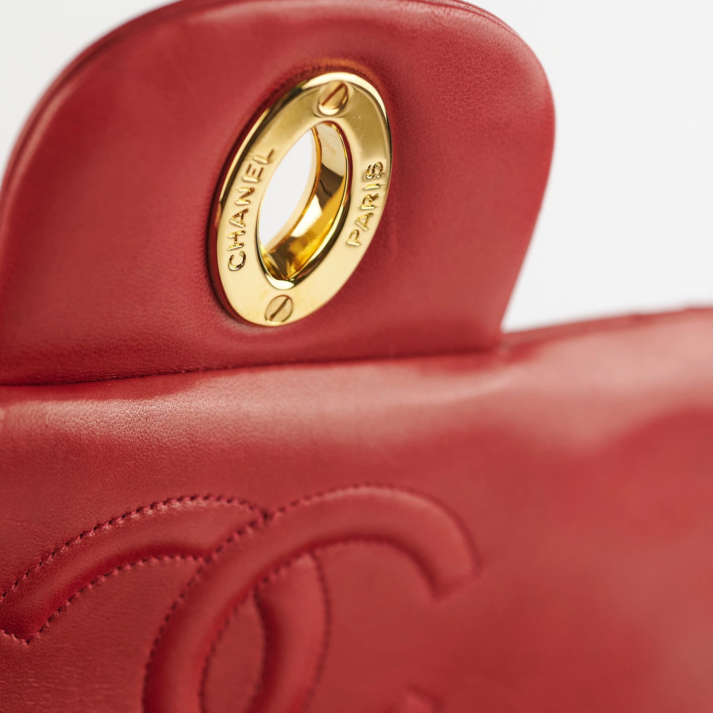 Chanel  Lambskin Backpack Red
