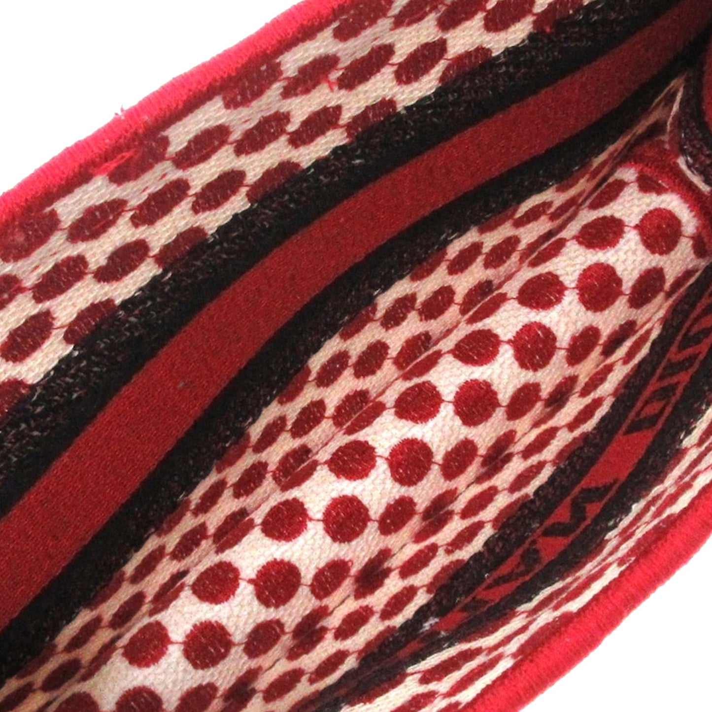 Red Dior DiorAmour Mini Embroidered Canvas Dots Book Tote
