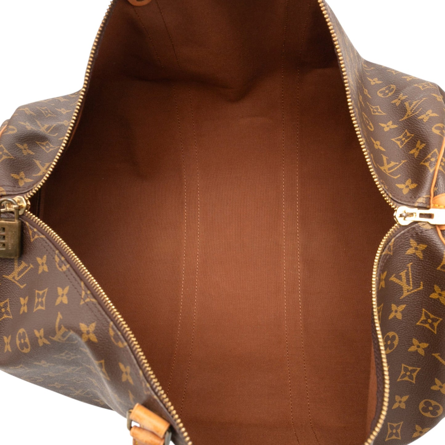 Brown Louis Vuitton Monogram Keepall 55 Travel Bag