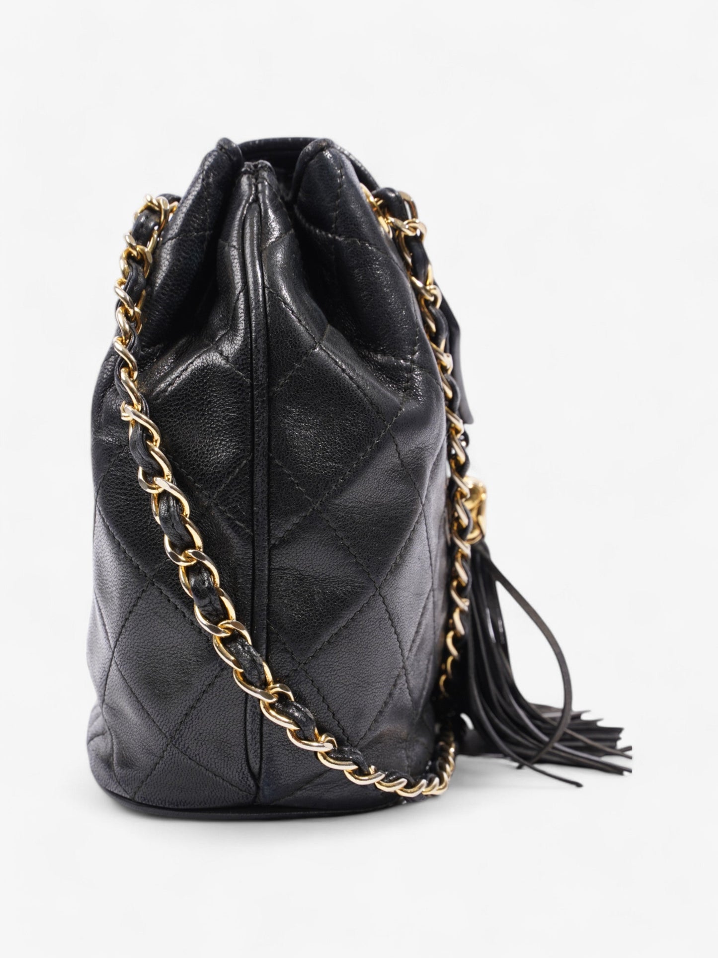 Chanel Classic Flap Tassel Black Lambskin Leather