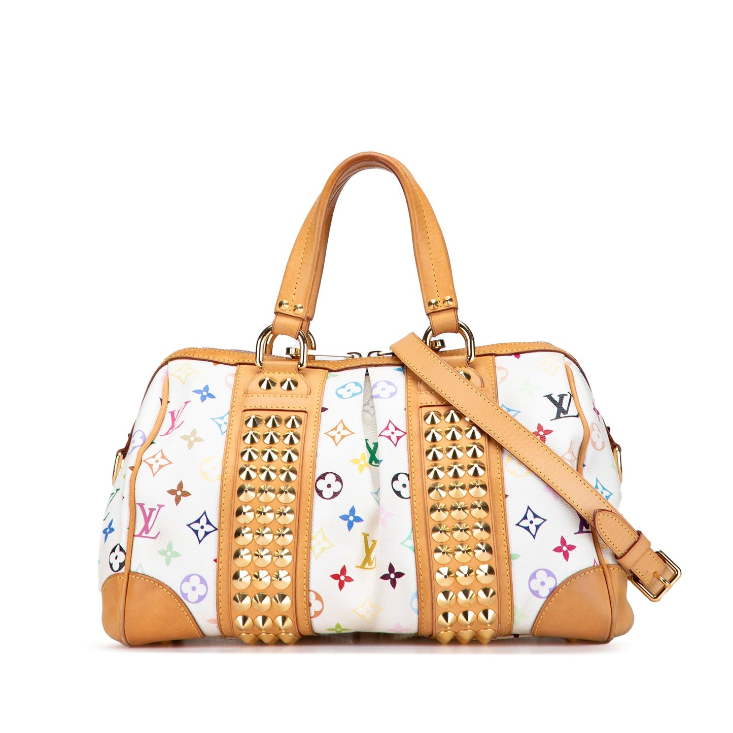 White Louis Vuitton Monogram Multicolore Courtney MM Satchel