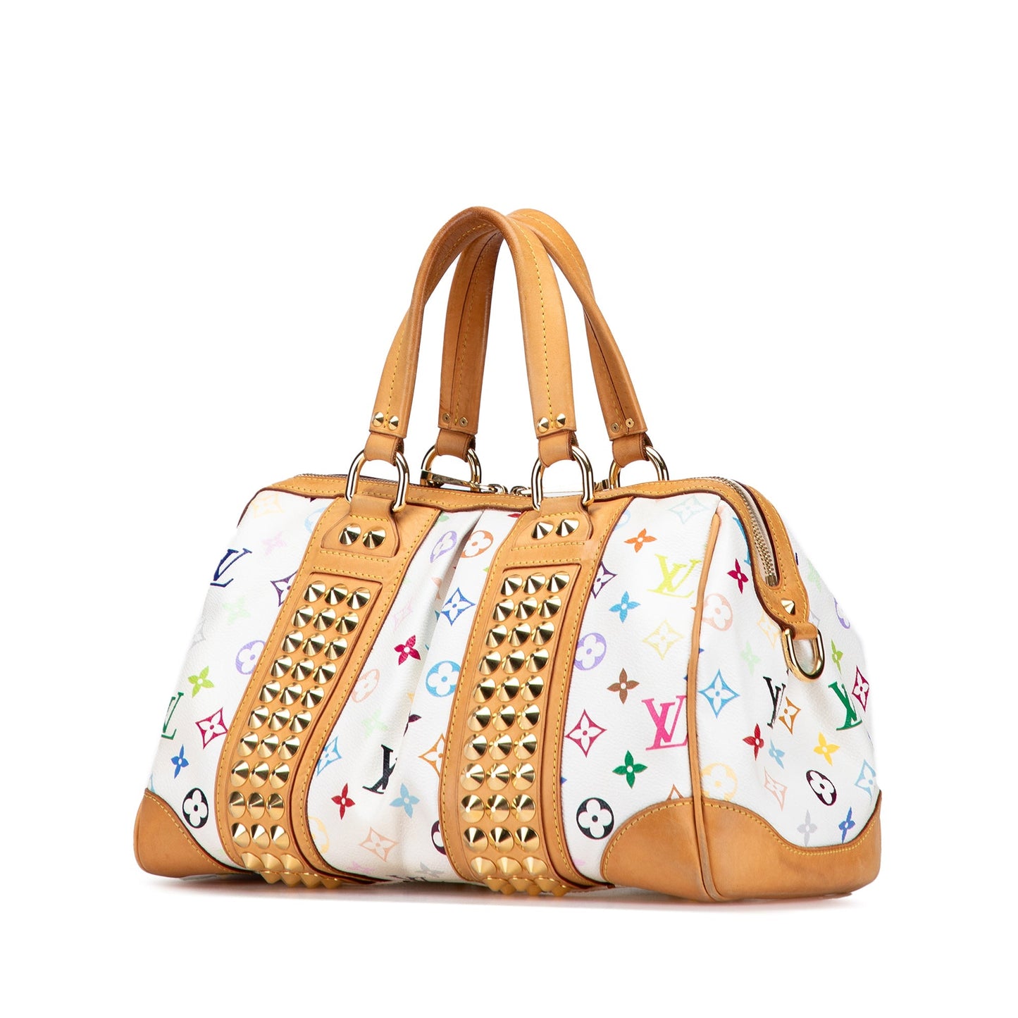 White Louis Vuitton Monogram Multicolore Courtney MM Satchel